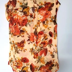 Sleeveless floral blouse